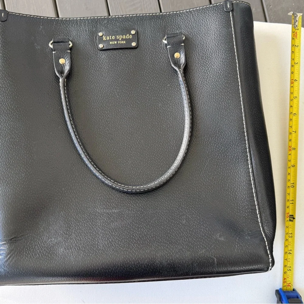 kate spade New York Large Black Leather Tote Bag - Picture 6 of 14